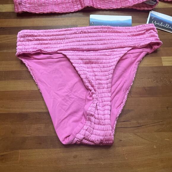 Isabella Rose Maza Textured Bralette Bikini set Pink small - Picture 4 of 7